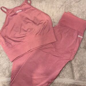 Dusty Pink Bo+Tee Workout Set